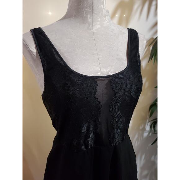 Soma Black Chiffon Lace Camisole Womens Size S Sleeveless Intimates Sleepwear - Picture 5 of 9